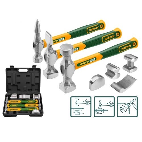 Aguantadores y Martillos para Chapistas Jadever 7pzs