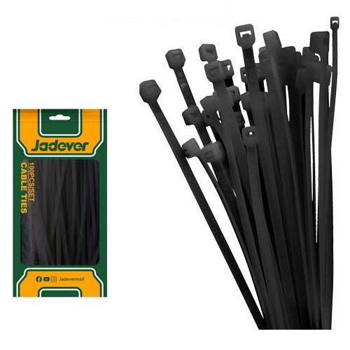 Precinto Jadever JDTEB530048 4,8mm 30cm Negro x100u