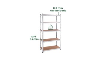 Estante Jadever JDTS1A94 Metálico 5 Repisas 90x40x180cm Estante Jadever JDTS1A94 Metálico 5 Repisas 90x40x180cm