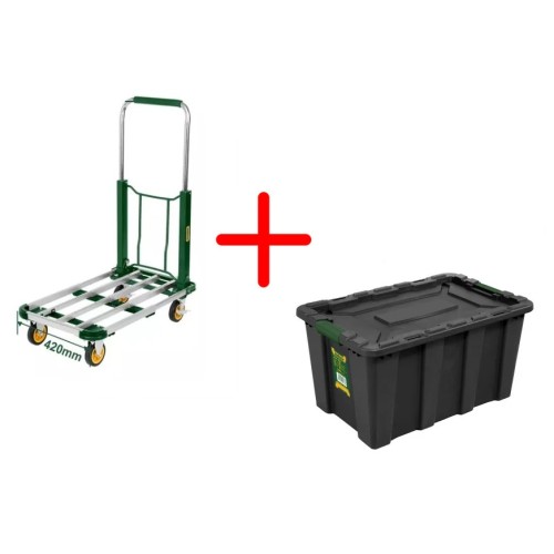 Carro Plataforma Plegable Jadever JDWB9A15 150kg + Contenedor Organizador