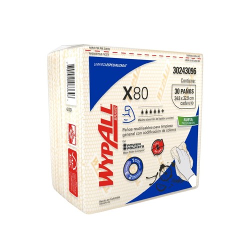 Paño Industrial Kimberly Clark WypAll X80 Amarillo 30hjs