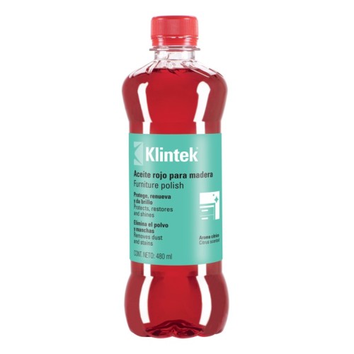 Aceite para Muebles de Madera Klintek 57071 480ml Rojo