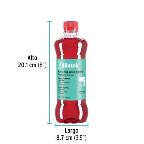 Aceite para Muebles de Madera Klintek 57071 480ml Rojo