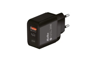 Cargador Kolke KCR-2576-N USB C 20W Carga Rápida Negro Cargador Kolke KCR-2576-N USB C 20W Carga Rápida Negro