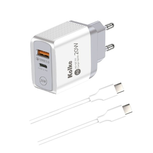 Cargador Kolke KCR-2706 USB C 20W Carga Rápida