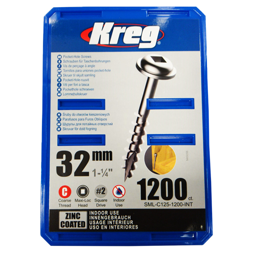 Tornillos Kreg Maxi-Loc S2 Basto 32mm (1.1/4") x1200u