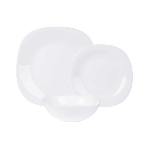 Platos y Bowl Kups NFP Cuadrado 18pzs Blanco