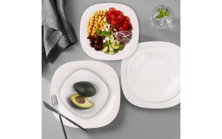 Platos y Bowl Kups NFP Cuadrado 18pzs Blanco Platos y Bowl Kups NFP Cuadrado 18pzs Blanco