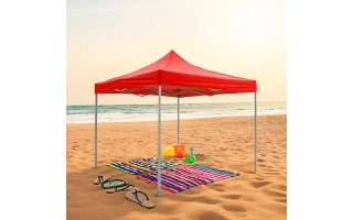 Toldo Plegable Level 420D 3mx3m Rojo