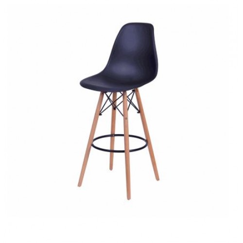 Silla de Bar Level Eames 6602 LVS Plástico Negro