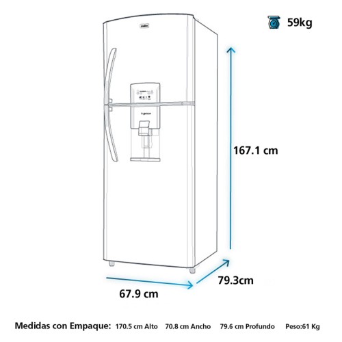 Heladera Mabe RMP736FYME 360L Frio Seco 2P Inoxidable