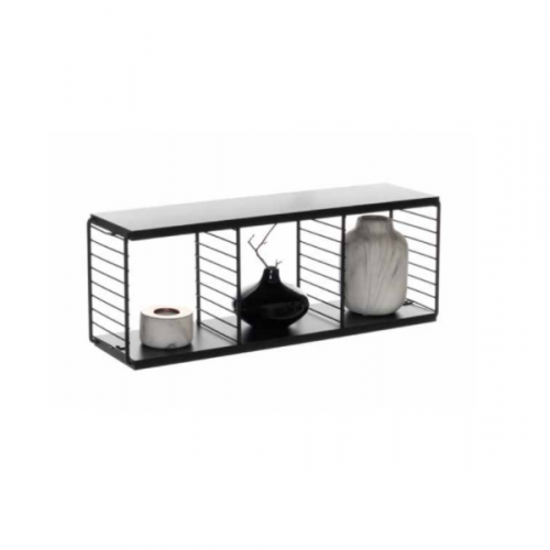 Estante de Pared Metaltru Cubo Horizontal Negro