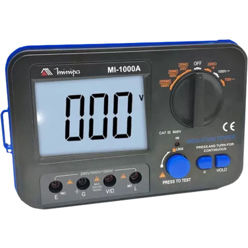 Megometro Digital Minipa MI-1000A 2Gohm 1000V