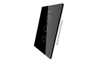 Interruptor Inteligente WiFi Moes 3 Botones Negro Interruptor Inteligente WiFi Moes 3 Botones Negro