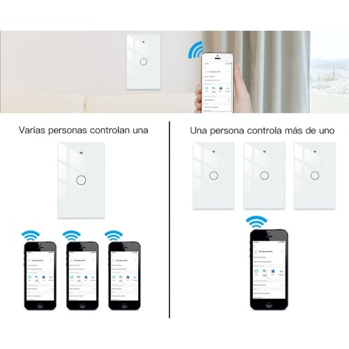 Interruptor Inteligente WiFi Moes 1 Boton Blanco