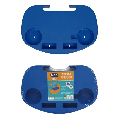 Mesa Portátil Mor 002470 para Silla de Playa Azul