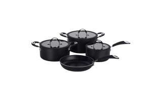 Ollas Cacerolas Sarten Multiflon Dom 40090 4pzs Negro Ollas Cacerolas Sarten Multiflon Dom 40090 4pzs Negro