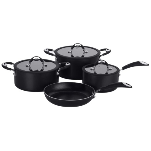 Ollas Cacerolas Sarten Multiflon Dom 40090 4pzs Negro