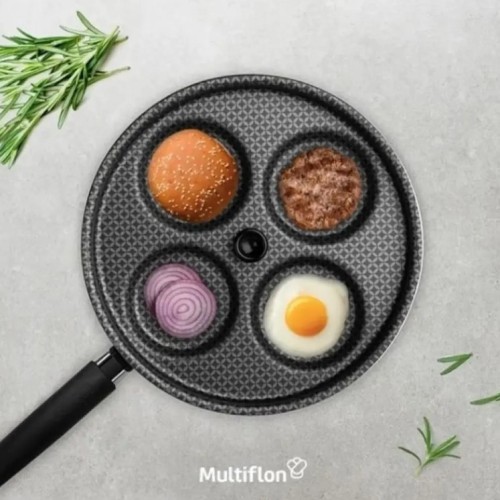Sarten para Huevos Multiflon Gourmet 55044 26cm Negro