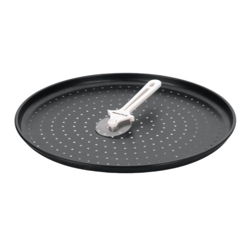 Molde para Pizza Multiflon 80022 Perforado 35cm Negro