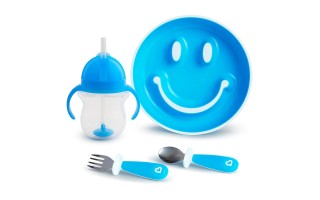 Cubiertos para Bebés Munchkin Be Happy 17908 Azul 4pzs Cubiertos para Bebés Munchkin Be Happy 17908 Azul 4pzs