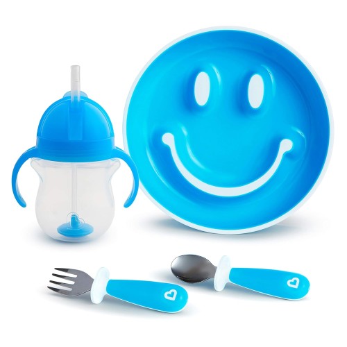 Cubiertos para Bebés Munchkin Be Happy 17908 Azul 4pzs