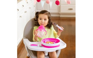 Cubiertos para Bebés Munchkin Be Happy 17909 Rosa 4pzs Cubiertos para Bebés Munchkin Be Happy 17909 Rosa 4pzs