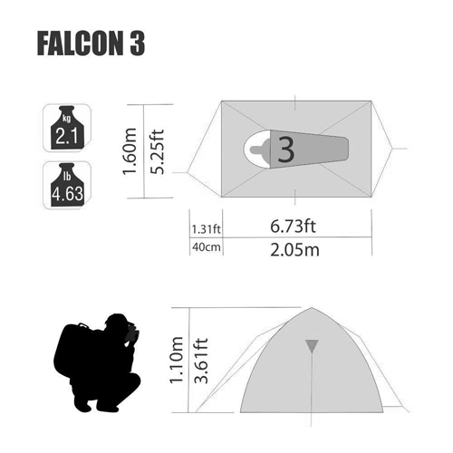 Carpa para Camping NTK Falcon 150640 3 personas