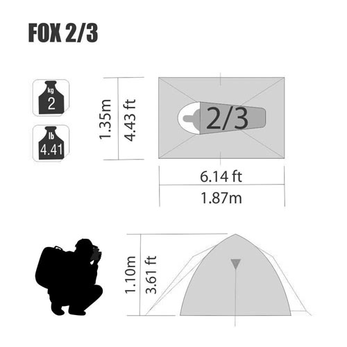 Carpa para Camping NTK Fox 155300 2 personas