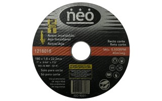 Disco de Corte Metal Neo 1218018 180mm x 1,8mm Inox. Disco de Corte Metal Neo 1218018 180mm x 1,8mm Inox.