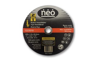 Disco de Corte Metal Neo 1223018 230mm x 1,8mm Inox.