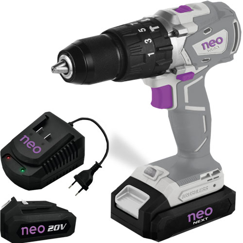 Taladro Percutor a Batería Neo 1213 13mm 20V 70Nm