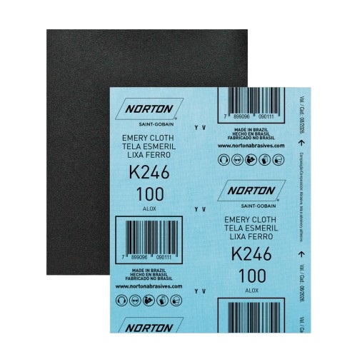 Lija Tela Esmeril Norton K246 225x275mm Grano 100 x25u
