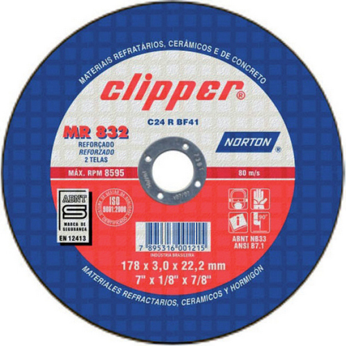 Disco Clipper Norton MR832 para piedra 7" (180mm x 3,2mm)