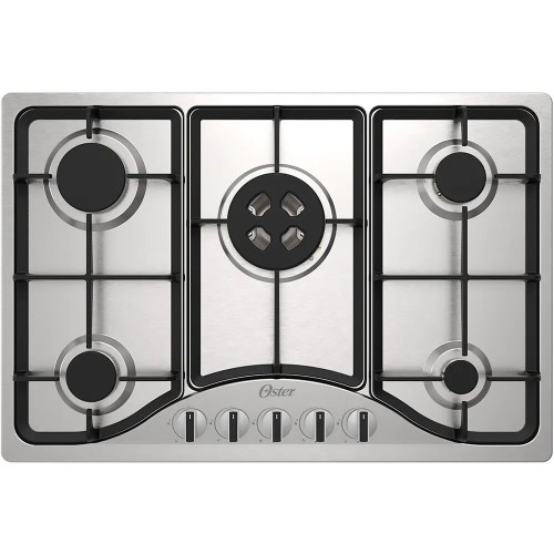 Placa de Cocina a Gas Oster OTOP701 5 Hornallas 72cm Inox