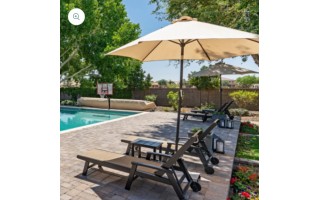 Sombrilla de Jardín Dong San Fan Redonda 2m Beige