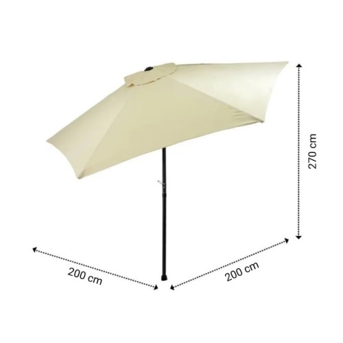 Sombrilla de Jardín Dong San Fan Redonda 2m Beige