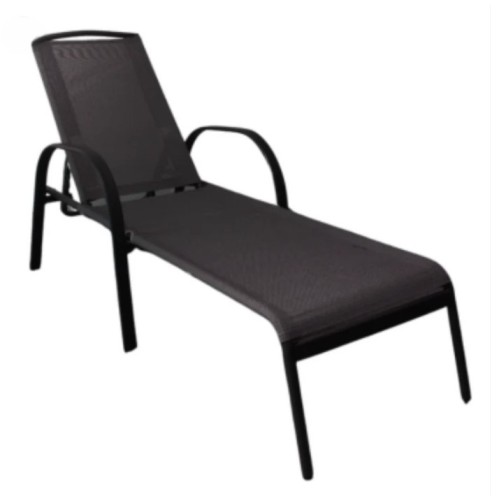 Reposera Dong San Fan Sling Aluminio Negro