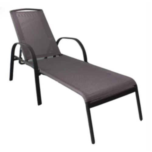 Reposera Dong San Fan Sling Aluminio Gris Oscuro