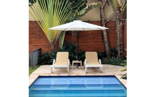 Sombrilla de Jardín Dong San Fan Andy 2,7m Beige/Gris