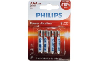 Pilas Philips Power Alcalinas AAA LR03 x4u Pilas Philips Power Alcalinas AAA LR03 x4u