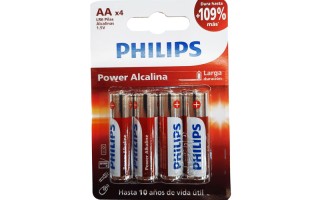 Pilas Philips Power Alcalinas AA LR6 x4u Pilas Philips Power Alcalinas AA LR6 x4u