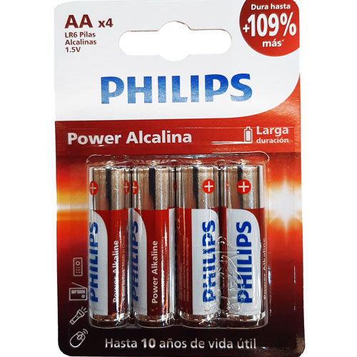 Pilas Philips Power Alcalinas AA LR6 x4u