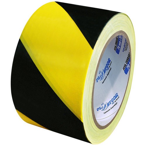 Cinta de Señalización Plastcor 200m Negro/Amarillo