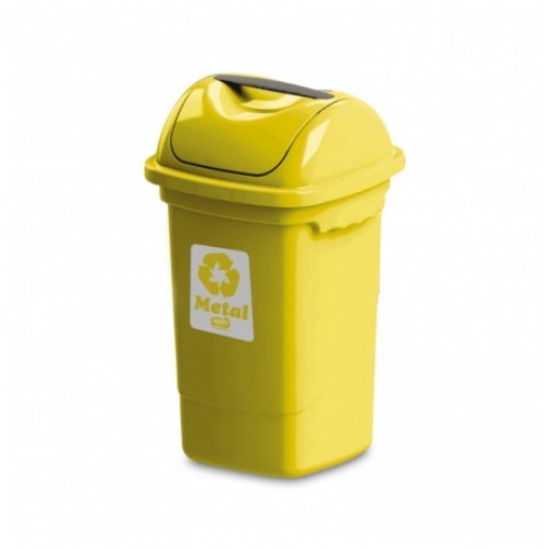 Basurero de Reciclaje Plasvale 1243 30L Amarillo Metal