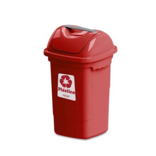 Basurero de Reciclaje Plasvale 1243 30L Rojo Plasticos