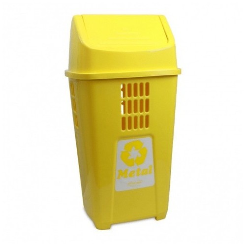 Basurero de Reciclaje Plasvale 757 50L Amarillo Metales