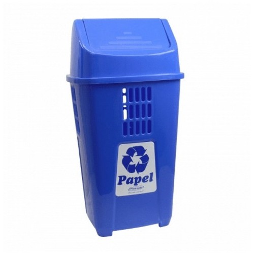 Basurero de Reciclaje Plasvale 757 50L Azul Papeles