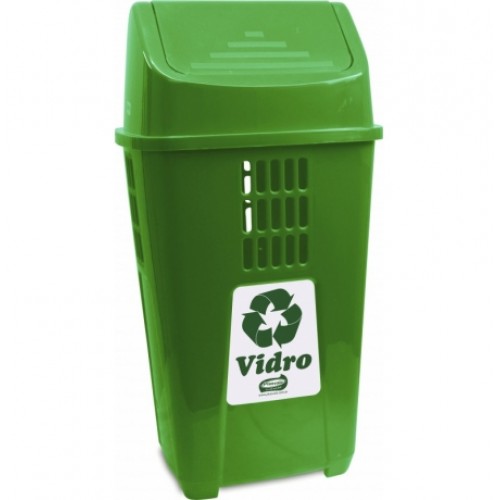 Basurero de Reciclaje Plasvale 757 50L Verde Vidrios