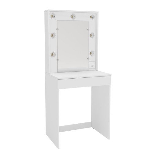 Tocador Politorno Lavinia 160225 147x63x46cm Blanco +Silla